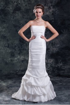 Taffeta Strapless Column Gown