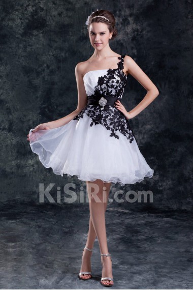 Organza Short Gown with Embroidery