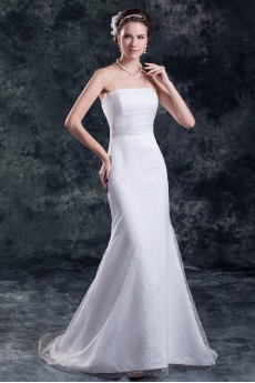 Net Strapless Sheath Gown