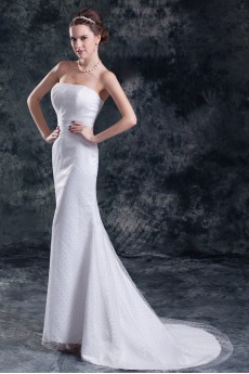 Net Strapless Sheath Gown