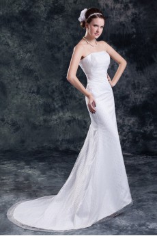 Net Strapless Sheath Gown