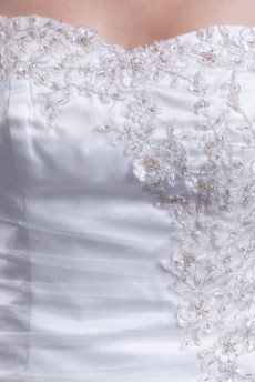Net Sweetheart Sheath Gown with Embroidery