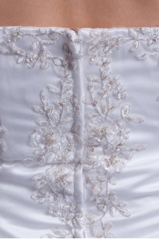 Net Sweetheart Sheath Gown with Embroidery