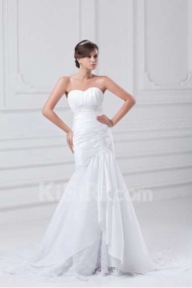 Taffeta Sweetheart Sheath Gown with Embroidery