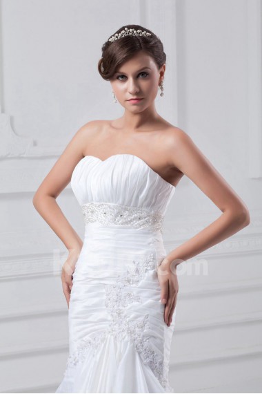 Taffeta Sweetheart Sheath Gown with Embroidery