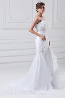 Taffeta Sweetheart Sheath Gown with Embroidery