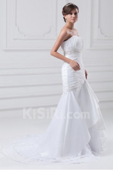 Taffeta Sweetheart Sheath Gown with Embroidery
