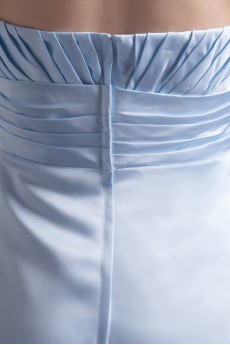 Satin Halter Knee Length Dress with Hand-made Flowers