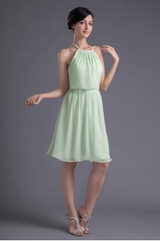 Chiffon Halter Short Dress