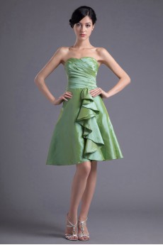 Taffeta Sweetheart Knee Length Dress