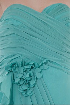 Chiffon Sweetheart Short Dress with Hand-made Flower