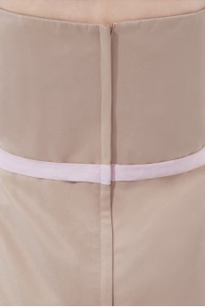 Satin Sweetheart Short Dress with Hand-made Flower