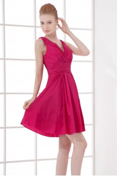 Taffeta V Neckline Sheath Dress