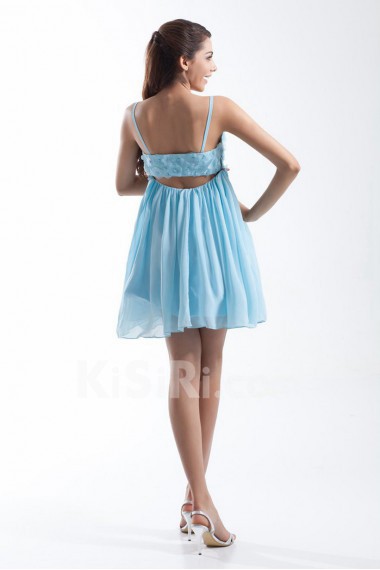 Chiffon Short Dress with Embroidery