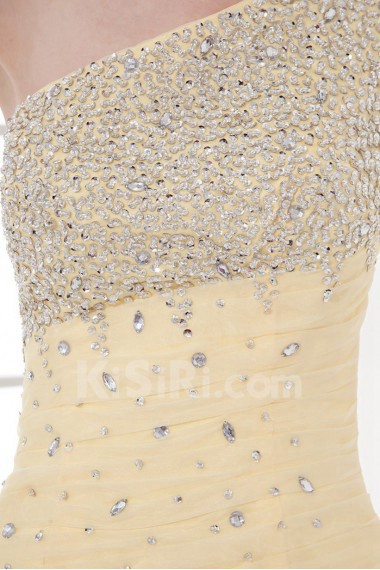 Chiffon Asymmetrical Short Dress with Sequins