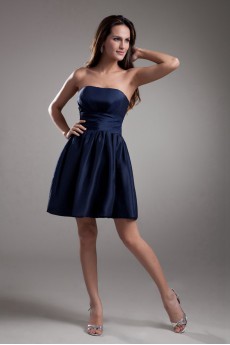 Taffeta Strapless Short Dress