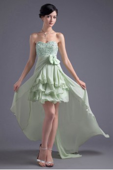 Chiffon Sweetheart Short Dress with Embroidery