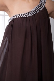 Chiffon Asymmetrical Short Dress with Sequins