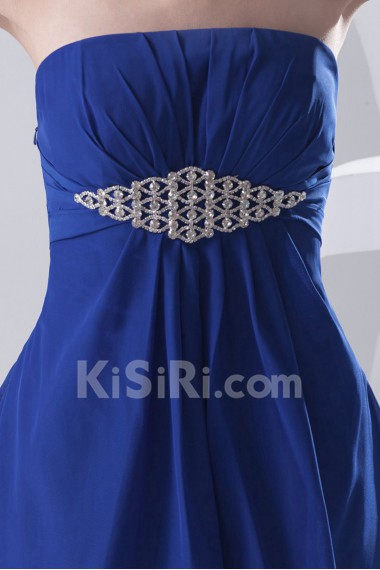 Chiffon Strapless Short Dress with Embroidery