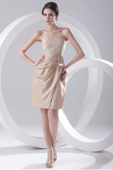 Taffeta Strapless Short Dress