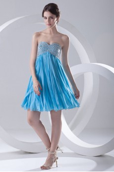 Chiffon Sweetheart Short Dress with Sequins