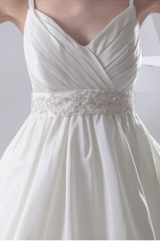 Satin A Line Short Dress with Sash