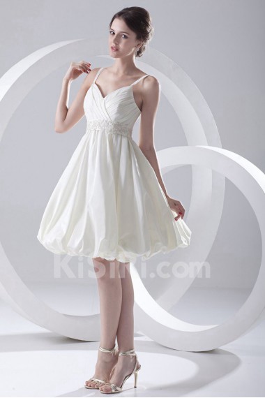 Satin A Line Short Dress with Sash