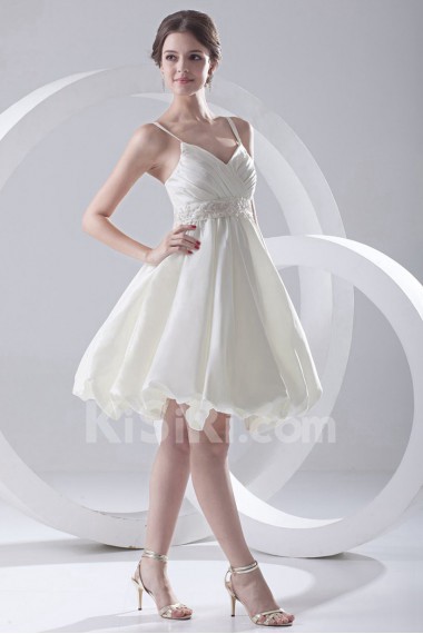 Satin A Line Short Dress with Sash