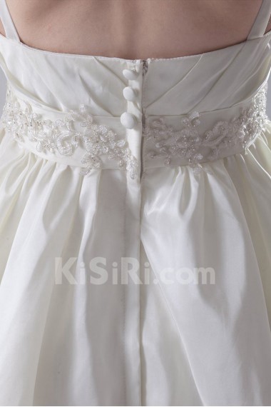 Satin A Line Short Dress with Sash