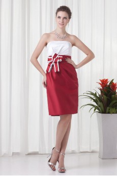 Satin Strapless Sheath Dress