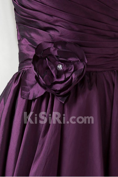 Taffeta Sweetheart Short Dress with Gathered Ruched Bodice