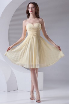 Chiffon Sweetheart Knee Length Dress