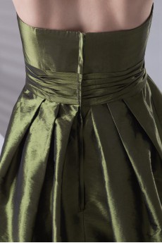 Taffeta Strapless Knee Length Dress