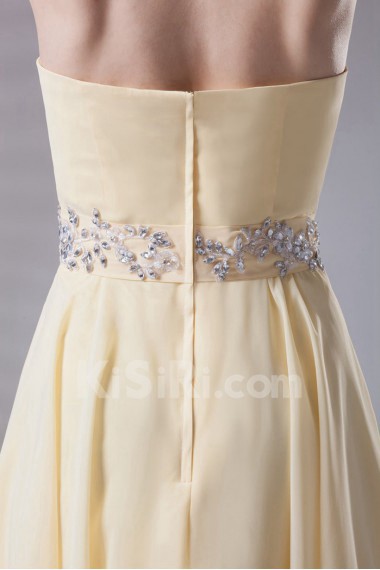 Chiffon Sweetheart A Line Short Dress with Embroidery