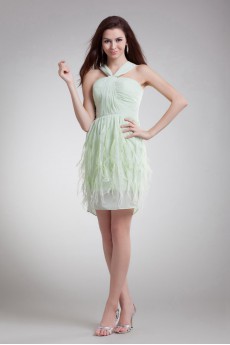 Chiffon Straps Short Dress