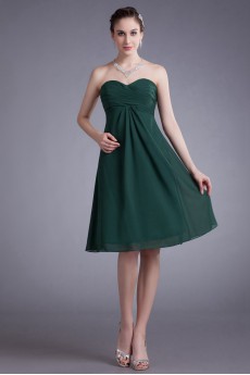 Chiffon Sweetheart Knee Length Column Dress