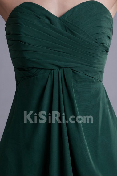 Chiffon Sweetheart Knee Length Column Dress