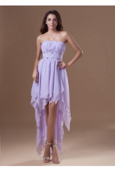 Chiffon Strapless Ankle-Length Dress with Embroidery