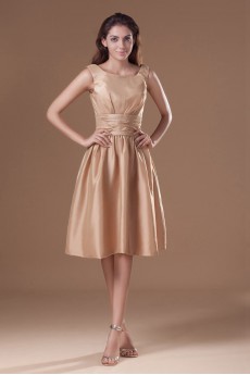 Taffeta Scoop Knee Length Dress