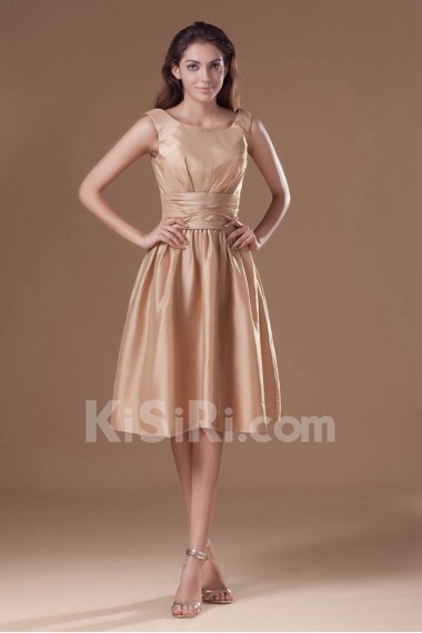 Taffeta Scoop Knee Length Dress