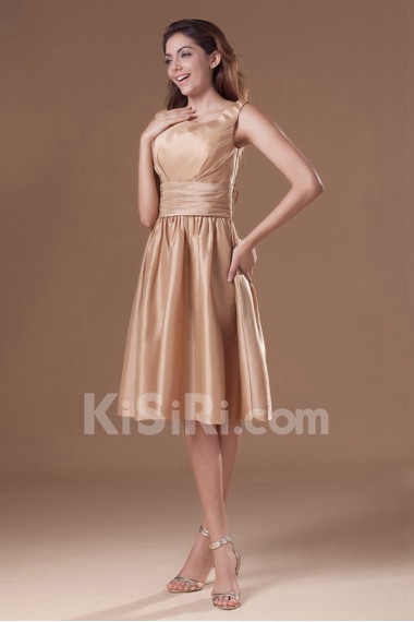 Taffeta Scoop Knee Length Dress