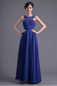 Chiffon Jewel A Line Dress with Sash