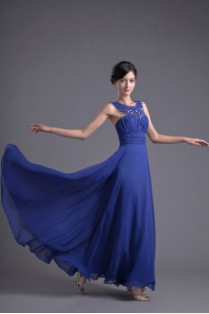 Chiffon Jewel A Line Dress with Sash