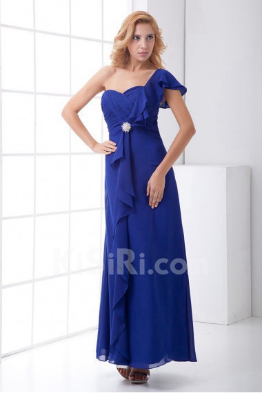 Chiffon Sweetheart Column Ankle-Length Dress with Sequins