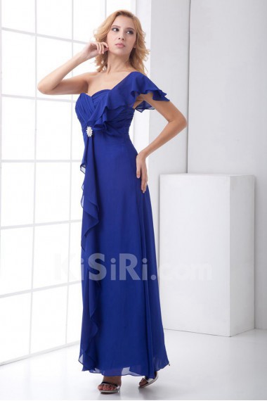 Chiffon Sweetheart Column Ankle-Length Dress with Sequins