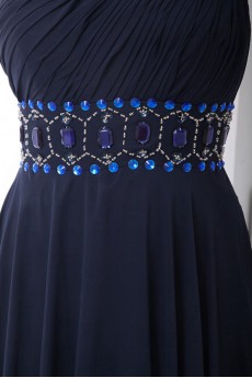 Chiffon Asymmetrical A Line Dress with Sash