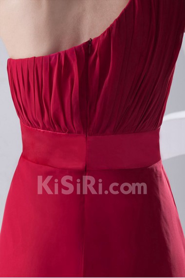 Chiffon Asymmetrical Column Dress with Sash