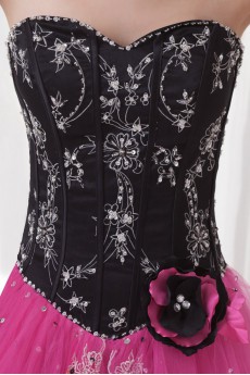 Satin and Net Sweetheart Ball Gown with Embroidered and Jacket