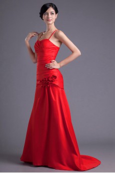 Satin Sheath Dress with Directionally Ruched Bodice