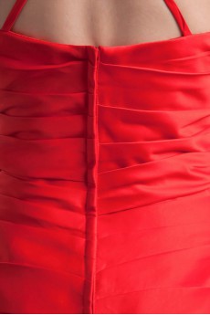 Satin Sheath Dress with Directionally Ruched Bodice